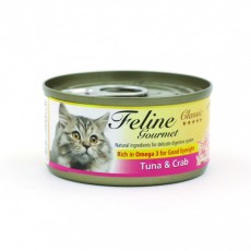 Feline Gourmet Classic 貓罐頭 化毛球 吞拿魚加蟹肉 80g